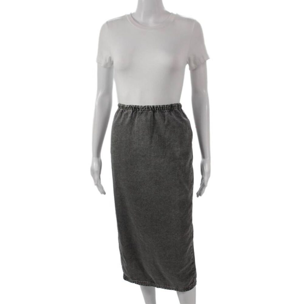 American Vintage Women Straight Pencil Cotton Long Skirt Gray Size XS